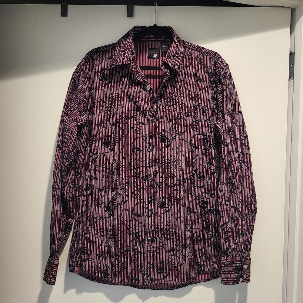 J Ferrar Textured 100% Cotton Button Down Shirt 15-15.5